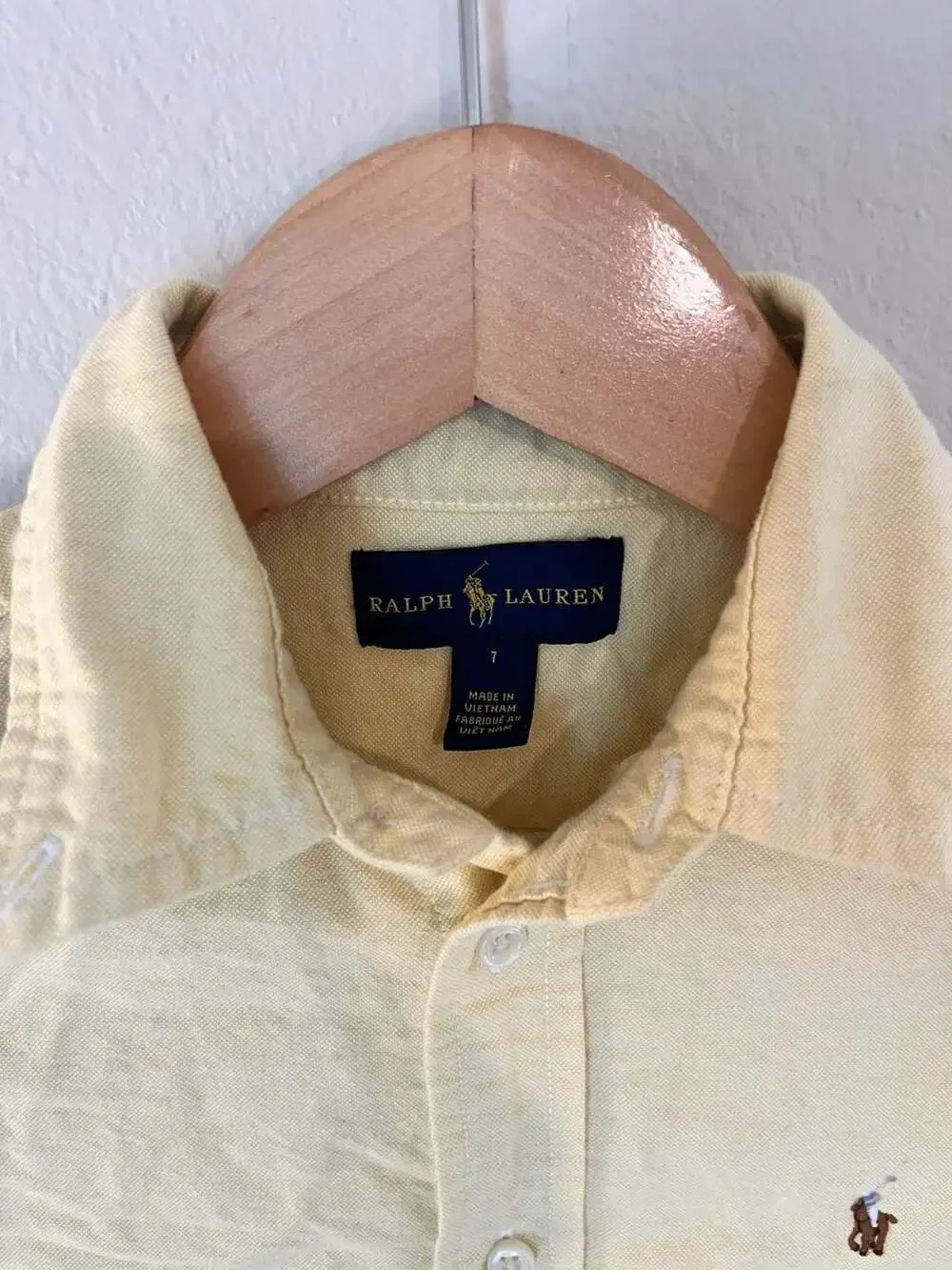 Polo Ralph Lauren, Boys Classic Long Sleeve Oxford, Butter Yellow, Preppy, 7